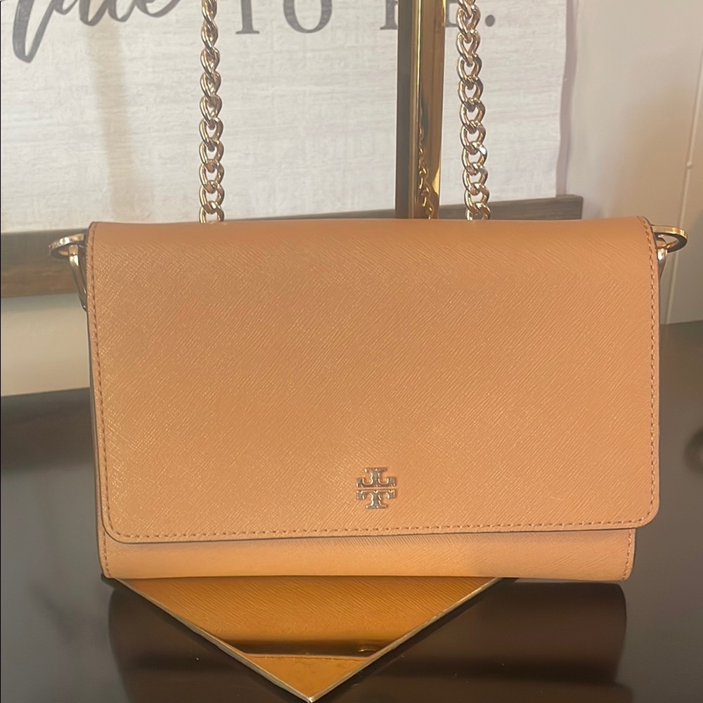 Tory Burch Tan Crossbody Bag with Gold Hardware